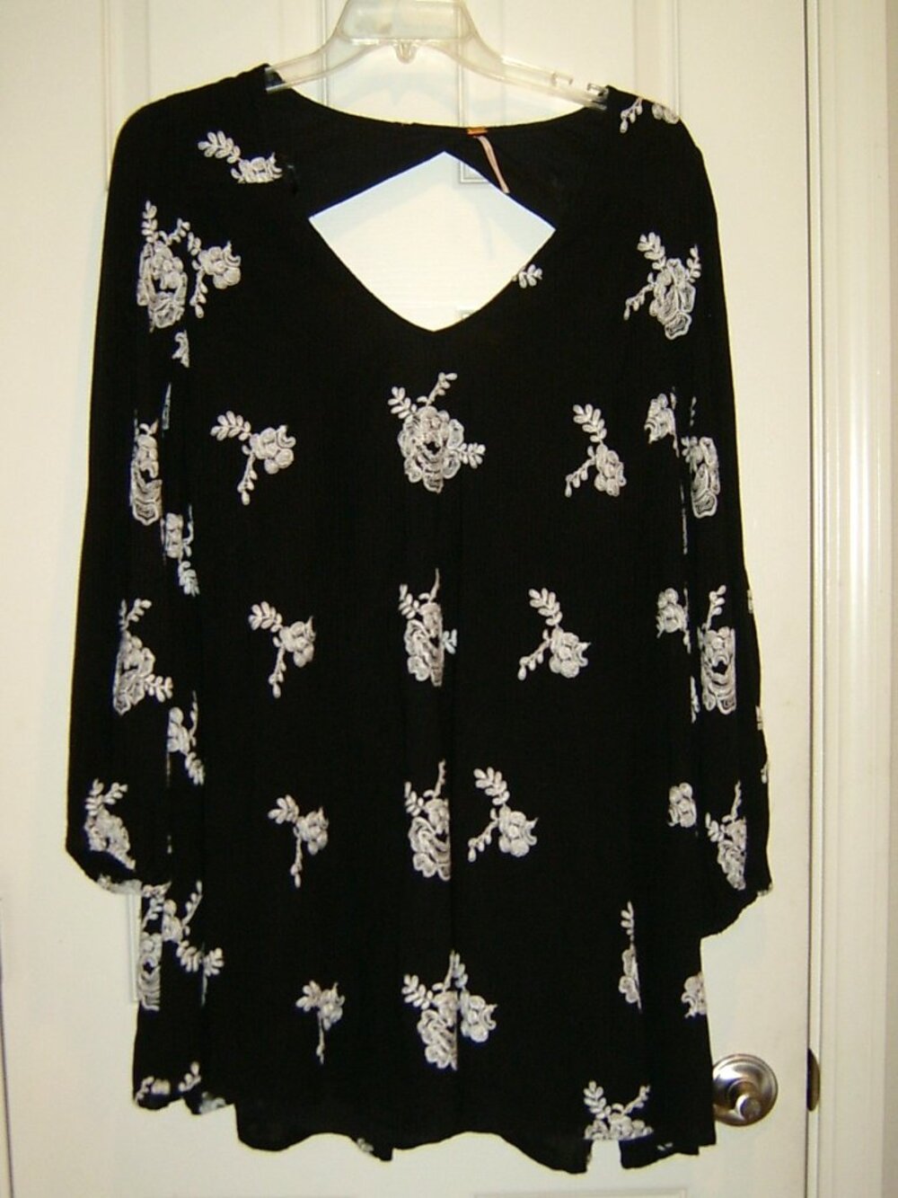 Share Free People Emma Dress (Mini) Black White, Size L, VGUC